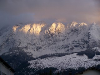 Sonne am Grimming - Abend, Gebirge, Grimming, Österreich, Alpen, Gipfel, Felsenwand