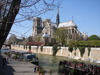 Notre-Dame - Dom, Stadt, Paris, Kirche, Architektur, Gotik, Nacht, Wahrzeichen, Frankreich, France, Seine, Hausboot, Geographie, Französisch