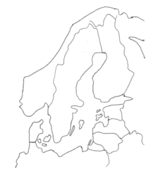 Nordeuropa - Umriss, Outline, Nordeuropa, Topographie, blanko, map