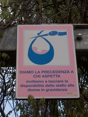 Italienisches Straßenschild - Italienisch, Italien, Landeskunde, Parkplatz, Schild, Schwangerschaft, Ferrara