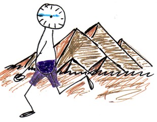 Herr Ticktack auf Reisen#3 - Reisen, verreisen, Uhrlaub, weltreise, Pyramide, Ägypten, Uhrzeit