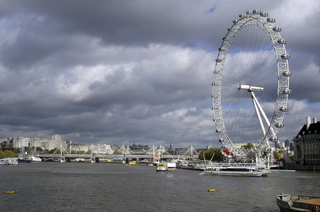 London Eye - London, London Eye, Riesenrad, Wahrzeichen, Sehenswürdigkeiten, Blick, Aussicht, Wolken