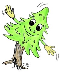 freundlicher Baum #2 - Pflanze, Baum, Natur, Humor, freundlich, Wald, Tanne, Fichte, Nadelbaum, Illustration, Personifizierung