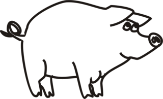 Schwein - Schwein, Ferkel, Bauernhof, Hoftiere, Anlaut Sch, Illustration