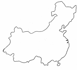 China Umriss - Umriss, Karte, China, Outline, Topographie, blanko, map