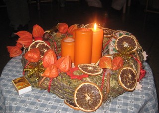 Adventskranz - Advent, Weihnachten, Kerzen, Brauchtum, Licht, Kranz, brennen, drei, Kerze, Kerzen, Adventsschmuck