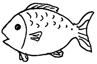 Fisch - Fisch, Illustration, Anlaut F, Wörter mit sch