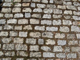 Steinboden - Granit, Steine, Struktur, Muster, Straße, verwittert