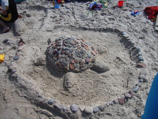 Schildkröte aus Sand - Schildkröte, Strand, Sand, spielen, bauen, gestalten