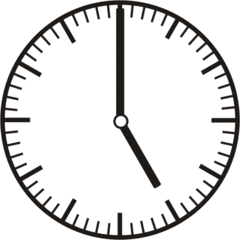 Uhrzeit 5.00   17.00 - Uhr, Uhrzeit, volle Stunde, ganze Stunde, Zeit, Zeitspanne, Zeitpunkt, Zeiger, Mechanik, Zeitskala, Zeitgeber, Analoguhr, Zifferblatt, Ziffernblatt, rechtsdrehend, Uhrzeigersinn, Minute, Kreis, Winkel, Grad, Mathematik, Größen, messen, time, clock, ermitteln, Zeitraum, Dauer, Frist, Termin, Zeitabschnitt