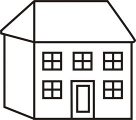 Haus - Haus, Häuser, wohnen, Wohnung, Tür, Fenster, Dach, Anlaut H, Gebäude, Wohnhaus