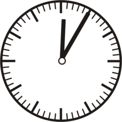 Uhrzeit  0.05    12.05 - Uhr, fünf Minuten, Uhrzeit, Zeit, Zeitspanne, Zeitpunkt, Zeiger, Mechanik, Zeitskala, Zeitgeber, Analoguhr, Zifferblatt, Ziffernblatt, rechtsdrehend, Uhrzeigersinn, Minute, Stunde, Kreis, Winkel, Grad, Mathematik, Größen, messen, time, clock, ermitteln, Zeitraum, Dauer, Frist, Termin, Zeitabschnitt, five minutes