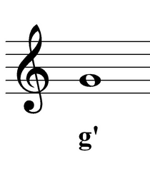 g' - eingestrichenes g - Note, Notation, g, eingestrichen, ganze Note