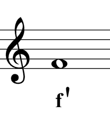 f' - eingestrichenes f - Note, Notation, f, eingestrichen
