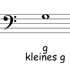Bassschlüssel: g - Noten, Notation, Notenschlüssel
