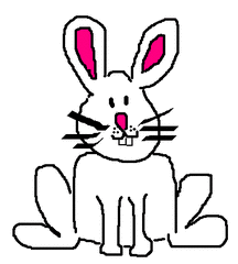 White Bunny / Weißes Kaninchen - Kaninchen, Hase, bunny, rabbit, Ostern, Tier, Haustier, Illustration