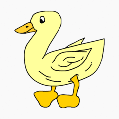 Ente - Anlaut E, Vogel, Schwimmvogel, Ente, Wasservogel, Illustration