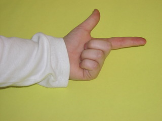 Hand zählt bis zwei - zwei, zählen, Finger, Hand, Zahl, Daumen, Zeigefinger