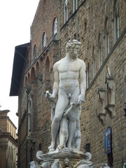 Neptunbrunnen in Florenz - Neptun, Bartolomeo Ammanati, Florenz, Italien, Toskana, Bildhauerei, Skulptur, römischer Gott, Gott des Meeres