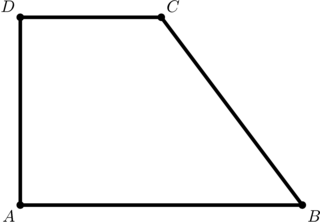 Rechtwinkliges Trapez mit Eckenbeschriftung - Trapez, rechtwinklig, rechtwinkliges Trapez, parallel, Viereck, Figur, Geometrie, Ecke, eben, plan, Winkel
