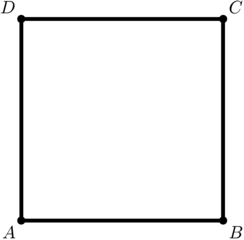 Ein Quadrat mit Eckpunkten - Quadrat, Viereck, Eckpunkt, Geometrie