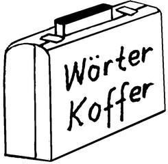 Wörterkoffer - Koffer, Spiel, Illustration, Spiel, Wörterkoffer, Laufzettel, Stationen