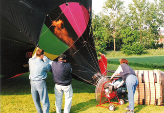 Ballonfahrt #6 - Ballon, Ballonfahrt, Heißluft, Heißluftballon, Auftrieb, Luft, fliegen, bunt, Feuer, Korb