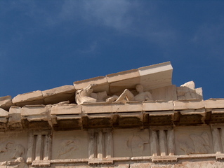 Parthenon Athen - Metopen, Pferdekopf, Ostgiebel des Parthenon, Gigantomachie, Fries