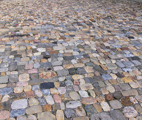 Straßenpflaster #2 - Steine, Straße, Pflaster, Pflasterung, Mittelalter, Kiesel, Belag, bunt, grau, Muster, Struktur