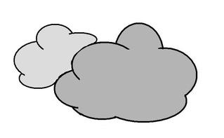 Wolken - wolkig, bewölkt, Wolken, Wetter, Himmel, Anlaut W, Illustration, Wolke, Wasser, Niederschlag