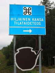 Hinweisschild #1 - Schild, finnisch, finnische Sprache