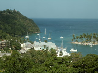Die Marigot-Bay auf St. Lucia - St Lucia, Marigot Bay, Bucht, Wasser, Karibik, grün