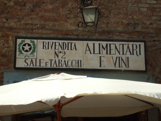 Ladenschild - Laden, Schild, Tabacchi, Italien, Sali, Certaldo, Toskana