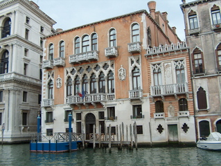 Gotischer Palazzo am Canal Grande - Architektur, Venedig, gotisch, Gotik, piano nobile, dominierender Mittelteil, Palazzo, Kanal, Haus, Canal Grande