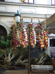 Zwiebelzopf auf dem Zwiebelmarkt - Zwiebel, Zwiebelzopf, Volksfest, Weimar, Zwiebelmarkt, Gemüse, Landwirtschaft, Brauchtum