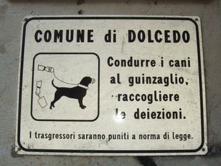 Warnhinweis für Hundebesitzer - Schild, Warnung, Warnhinweis, Hund, italienisch