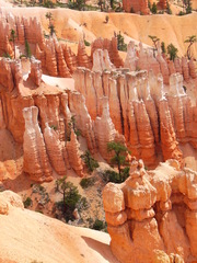 Bryce Canyon #1 - Wüste, Felsnadel, Hoodoo, Nationalpark, Naturwunder, Utah, Sandstein, Kalk, Basalt, Geologie, Gestein, Felsen, USA, Landschaft, Südwesten, Colorado-Plateau, Eisenoxid, Manganoxid, Wüstenklima, Erosion, Sediment