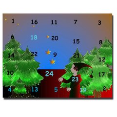 Adventkalender - Adventkalender, Fee, Wald, Kalendertürchen, Vierundzwanzig
