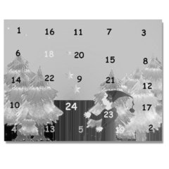 Adventkalender zum Ausmalen - Adventkalender, Fee, Wald, Kalendertürchen, Vierundzwanzig, Wörter mit v