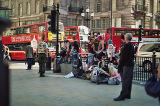 Piccadilly Circus - England, London, Sights, Piccadilly Circus, Punks, Doppeldecker, Bus, Straße