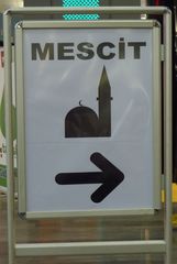 Moschee - Hinweisschild - Moschee, Hinweisschild