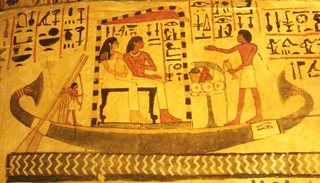 Sennefer und Schiff - Sennefer, Schiff, Grab, Grabgemälde, Ägypten, Theben, Nil, Totenkult