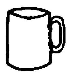 Becher - Becher, Trinkgefäß, Geschirr, Heißgetränk, Trinkbecher, Kaffeebecher, Henkel, Flüssigkeitsmaß, Zylinder, Volumen, Tasse