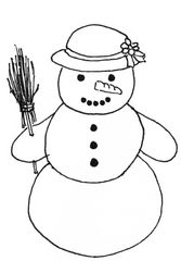Schneemann mit Hut - Winter, Schnee, Schneemann, kalt, Illustration, Anlaut Sch