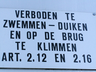 Niederländisches Hinweisschild - Niederländisch, Hinweis, Schild, Verbot, Niederlande, Holland, Brücke