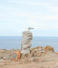 Silbermöwe auf Statue - Möwe, Meer, Vogel, Skulptur