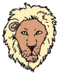 Löwe gemalt (bunt) - Löwe, Säugetier, Afrika, Illustration, Anlaut L