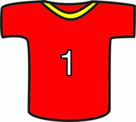 Shirt rot - Sport, Shirt, rot, Nummer, Eins, Mannschaft, Markierung, Einteilung, Trikot, Fußball, T-Shirt