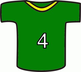Shirt grün - Sport, Shirt, Nummer, vier, Einteilung, Markierung, Mannschaft, Trikot, Fußball, T-Shirt